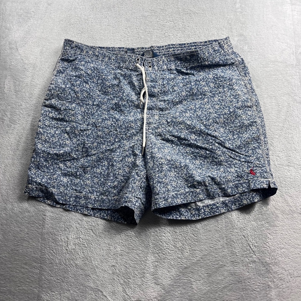 Polo Ralph Lauren Mens XL‎ Blue Floral Swim Trunks Shorts Mesh Lined 5.5 Inseam